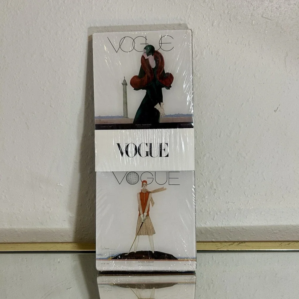 Vogue Cover 4 Cork-backed Coasters Art Deco 1929 Fashion Barware Drinks‎ Models
